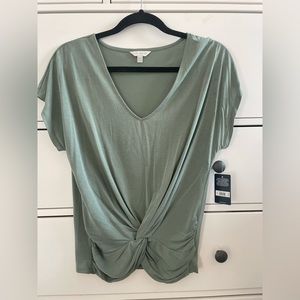 NWT Lucky Brand - Sage Green Twist Front Blouse - XS